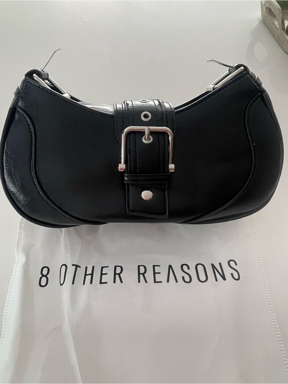 8 Other Reasons black faux leather shoulder bag New - Picture 6 of 9